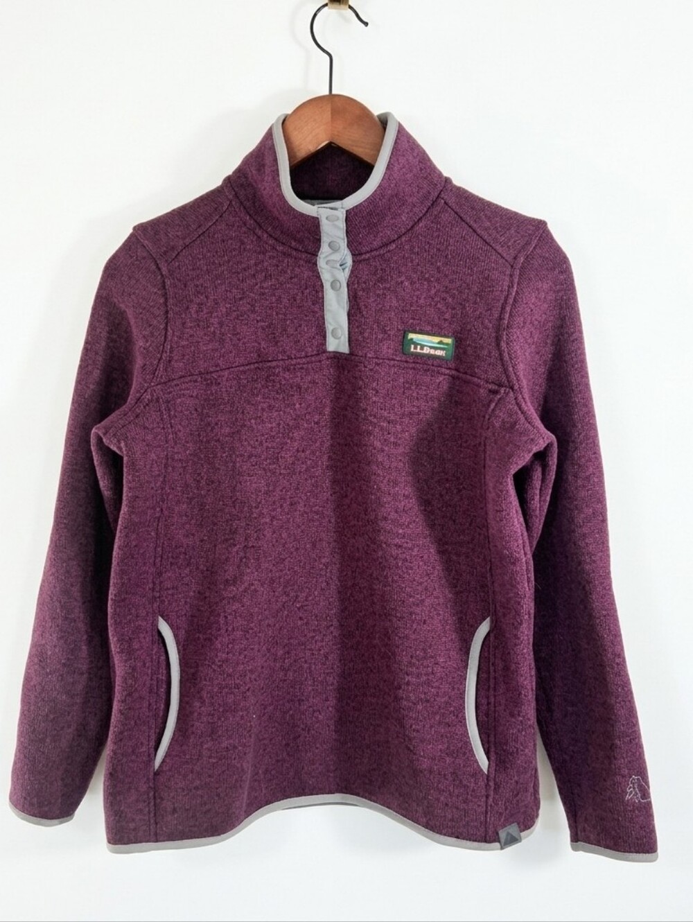 L.L. Bean Purple Fleece Sweater Jacket Size M Regular VGC